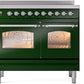 ILVE Nostalgie II 40" Induction Range with Element Stove and Electric Oven in Emerald Green with Chrome Trim, UPDI406NMPEGC