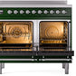 ILVE Nostalgie II 40" Induction Range with Element Stove and Electric Oven in Emerald Green with Chrome Trim, UPDI406NMPEGC
