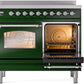 ILVE Nostalgie II 40" Induction Range with Element Stove and Electric Oven in Emerald Green with Chrome Trim, UPDI406NMPEGC