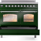 ILVE Nostalgie II 40" Induction Range with Element Stove and Electric Oven in Emerald Green with Chrome Trim, UPDI406NMPEGC