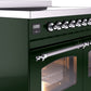 ILVE Nostalgie II 40" Induction Range with Element Stove and Electric Oven in Emerald Green with Chrome Trim, UPDI406NMPEGC