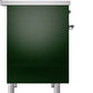 ILVE Nostalgie II 40" Induction Range with Element Stove and Electric Oven in Emerald Green with Chrome Trim, UPDI406NMPEGC