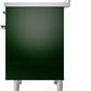 ILVE Nostalgie II 40" Induction Range with Element Stove and Electric Oven in Emerald Green with Chrome Trim, UPDI406NMPEGC