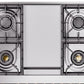 ILVE Nostalgie II 36" Dual Fuel Natural Gas Range in Stainless Steel with Brass Trim, UP36FNMPSSG