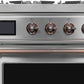 ILVE Majestic II 36" Dual Fuel Natural Gas Range in Stainless Steel with Bronze Trim, UM09FDNS3SSB