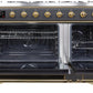 ILVE Majestic II 48" Dual Fuel Propane Gas Range in Matte Graphite with Brass Trim, UM12FDNS3MGGLP