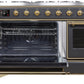ILVE Majestic II 48" Dual Fuel Propane Gas Range in Matte Graphite with Brass Trim, UM12FDNS3MGGLP