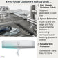 FORNO Acqua 48" Drop-In/Undermount 3 Level Workstation Sink, 2 Faucets, Glass Rinser in Stainless Steel, J-WP30