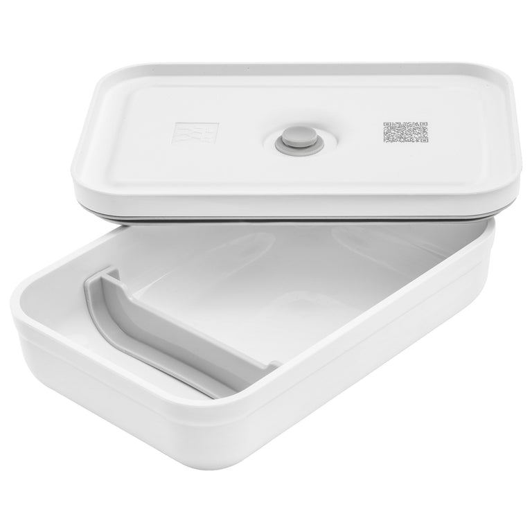 ZWILLING Large Flat Vacuum Lunch Container in White Gray, Fresh & Save Series