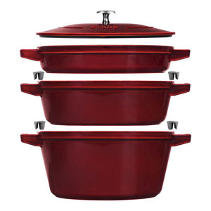 Staub Cast Iron Stackable 4-pc Set - Grenadine