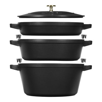 Staub Cast Iron Stackable 4-pc Set - Black