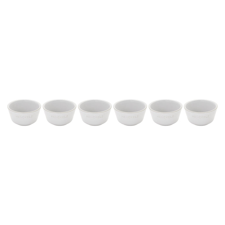 Henckels 6pc Ceramic Ramekin Set in White, Ceramics Series