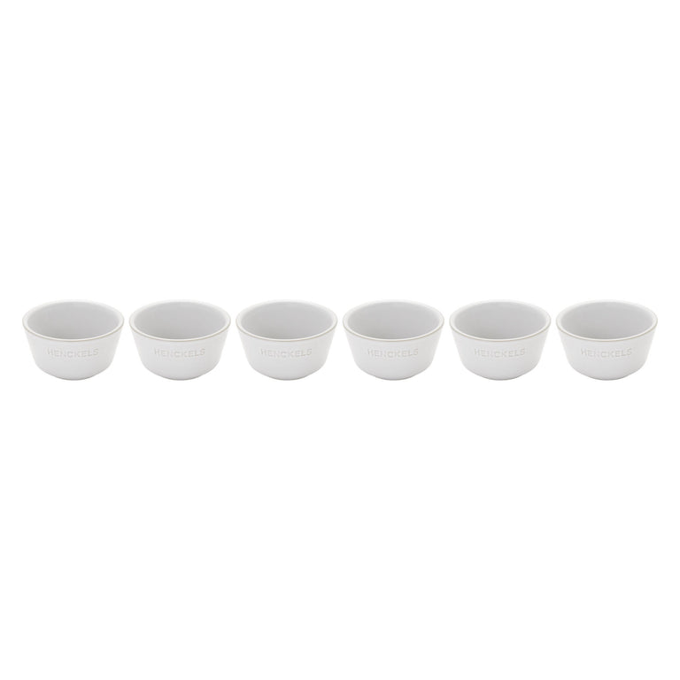 Henckels 6pc Ceramic Ramekin Set in White, Ceramics Series