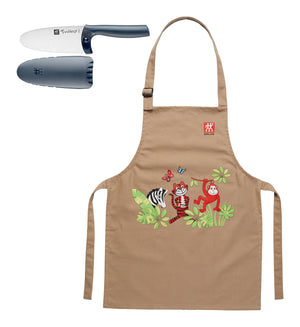 ZWILLING 2pc Chef's Knife and Kids Apron Set in Blue, TWINNY Series