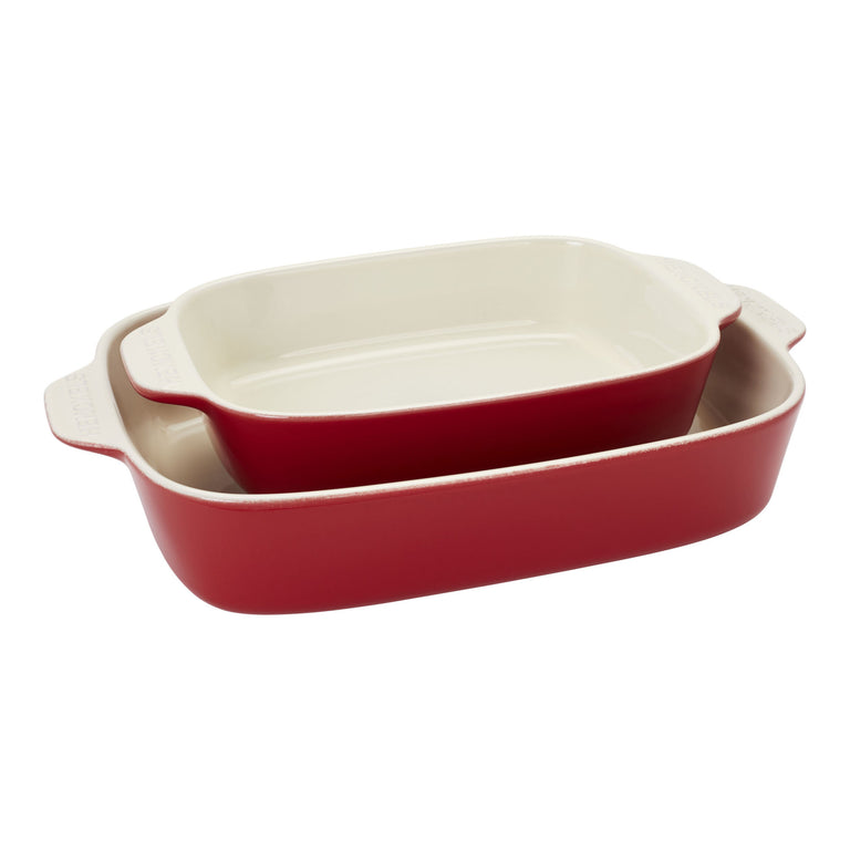 Henckels 8pc Mixed Bakeware and Serving Set in Cherry Red, Ceramics Series