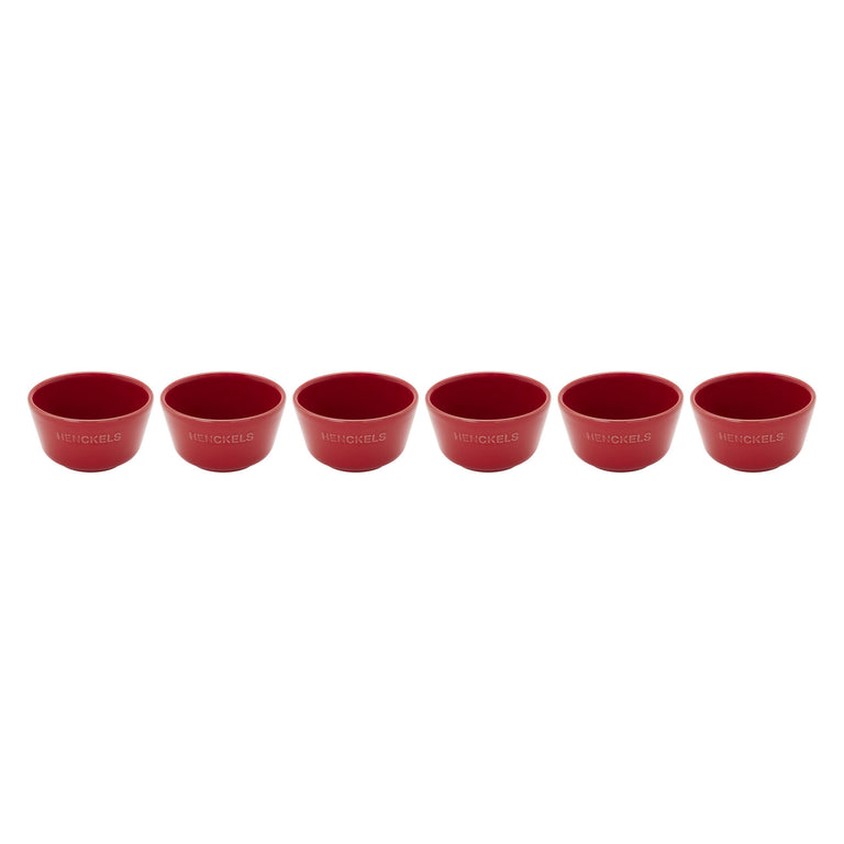 Henckels 6pc Ceramic Ramekin Set in Cherry Red, Ceramics Series