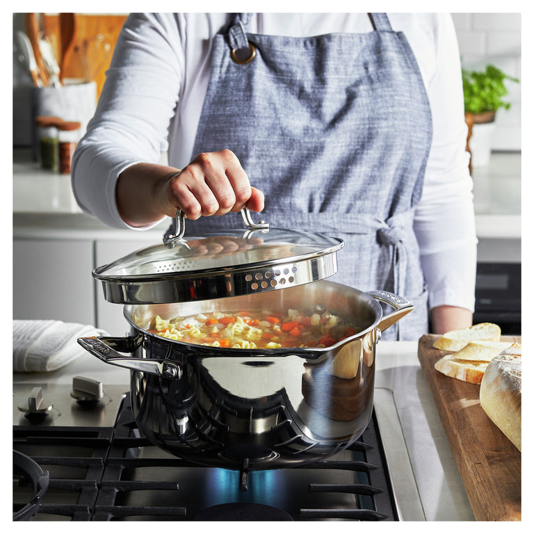 Henckels 6 Qt. Stainless Steel Dutch Oven with Lid, CLAD H3 Series