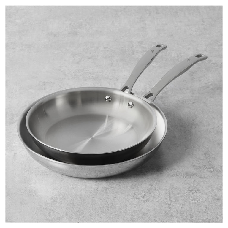 Henckels 2pc Stainless Steel Fry Pan Set, CLAD H3 Series