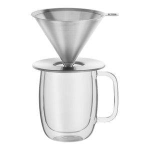 ZWILLING 2pc Pour Over Coffee Dripper Set, Sorrento Double Wall Glassware Series