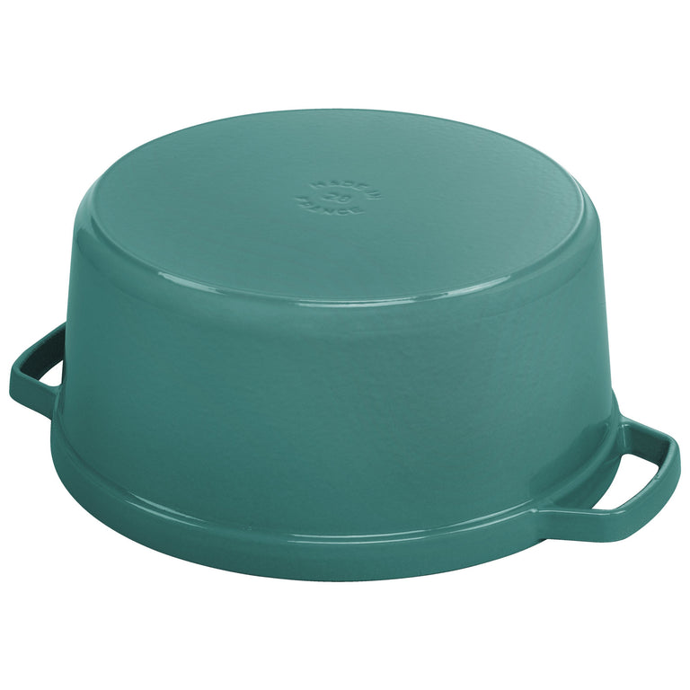 Staub 7 Qt. Cast Iron Dutch Oven in Turquoise, Round Cocottes Series