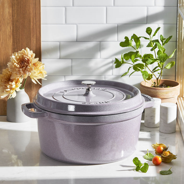 7-Quart Enameled Cast Iron Dutch Oven, Grey Sold by at Home