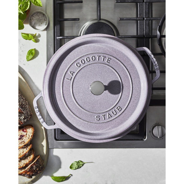 Staub 7 Qt. Cast Iron Dutch Oven in Lilac, Round Cocottes Series