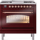 ILVE Nostalgie II 36" Dual Fuel Natural Gas Range in Burgundy with Copper Trim, UP36FNMPBUP