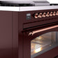 ILVE Nostalgie II 36" Dual Fuel Natural Gas Range in Burgundy with Copper Trim, UP36FNMPBUP