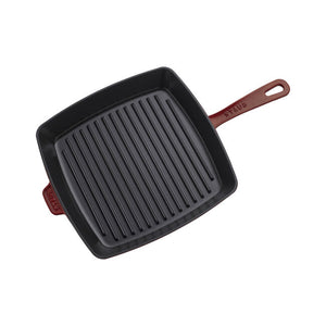 Staub Cast Iron 12-inch Square Grill Pan - Grenadine