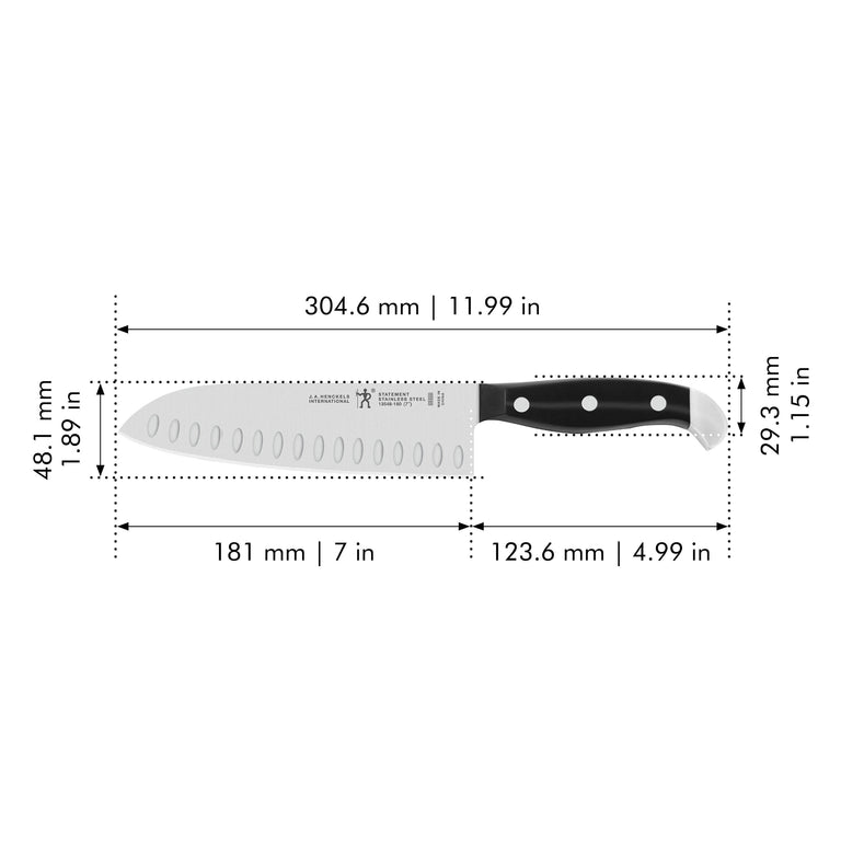 Henckels 7" Hollow Edge Santoku Knife, Statement Series