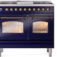 ILVE Nostalgie II 40" Dual Fuel Propane Gas Range in Blue with Bronze Trim, UPD40FNMPMBBLP