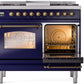 ILVE Nostalgie II 40" Dual Fuel Propane Gas Range in Blue with Bronze Trim, UPD40FNMPMBBLP