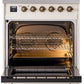 ILVE Nostalgie II 30" Induction Range with Element Stove and Electric Oven in Antique White with Bronze Trim, UPI304NMPAWB