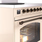 ILVE Nostalgie II 30" Induction Range with Element Stove and Electric Oven in Antique White with Bronze Trim, UPI304NMPAWB