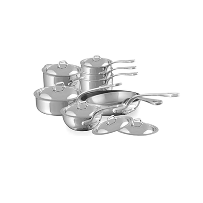 Mauviel 1830 M'COOK 5-Ply 14-Piece Cookware Set With Cast Stainless Steel Handles