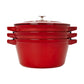 Staub Cast Iron Stackable 4-pc Set - Cherry