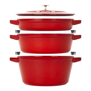Staub Cast Iron Stackable 4-pc Set - Cherry