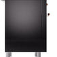 ILVE Nostalgie II 36" Induction Range with Element Stove and Electric Oven in Glossy Black with Copper Trim, UPI366NMPBKP