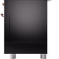 ILVE Nostalgie II 36" Induction Range with Element Stove and Electric Oven in Glossy Black with Copper Trim, UPI366NMPBKP