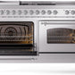 ILVE Nostalgie II 60" Dual Fuel Propane Gas Range in Stainless Steel with Chrome Trim, UP60FSNMPSSCLP
