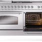 ILVE Nostalgie II 60" Dual Fuel Propane Gas Range in Stainless Steel with Chrome Trim, UP60FSNMPSSCLP