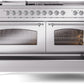 ILVE Nostalgie II 60" Dual Fuel Propane Gas Range in Stainless Steel with Chrome Trim, UP60FSNMPSSCLP