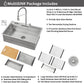 FORNO Acqua 33" Drop-In/Undermount 3 Level Workstation Sink, Waterfall Faucet, Glass Rinser in Stainless Steel, E-XP31