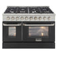 Kucht Professional 48 in. 6.7 cu ft. Natural Gas Range with Black Door and Silver Knobs, KNG481-K