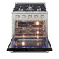 Kucht Professional 30 in. 4.2 cu ft. Propane Gas Range with Black Door and Silver Knobs, KNG301/LP-K
