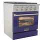 Kucht Professional 30 in. 4.2 cu ft. Natural Gas Range with Blue Door and Silver Knobs, KNG301-B