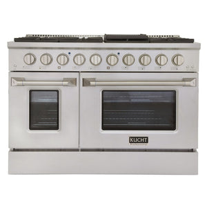 Kucht Professional 48 in. 6.7 cu ft. Propane Gas Range with Silver Knobs, KNG481/LP-S