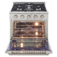 Kucht Professional 30 in. 4.2 cu ft. Natural Gas Range with Silver Knobs, KNG301-S