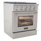 Kucht Professional 30 in. 4.2 cu ft. Natural Gas Range with Silver Knobs, KNG301-S
