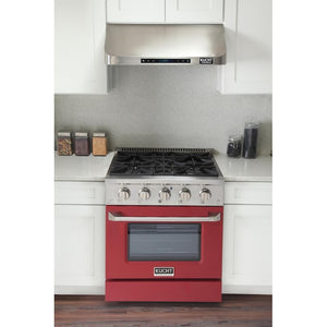 Kucht Professional 30 in. 4.2 cu ft. Propane Gas Range with Red Door and Silver Knobs, KNG301/LP-R